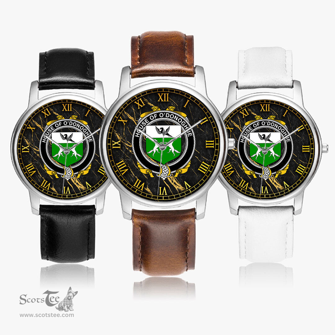 Irish House of O DONOGHUE Irish Coat of Arms Irish Watch Leather Strap Classic Quartz Watch