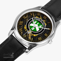 Irish House of TULLY MACATILLA Irish Coat of Arms Irish Watch Leather Strap Classic Quartz Watch