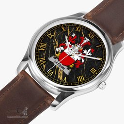Irish Leeson Irish Coat of Arms Irish Watch Leather Strap Classic Quartz Watch