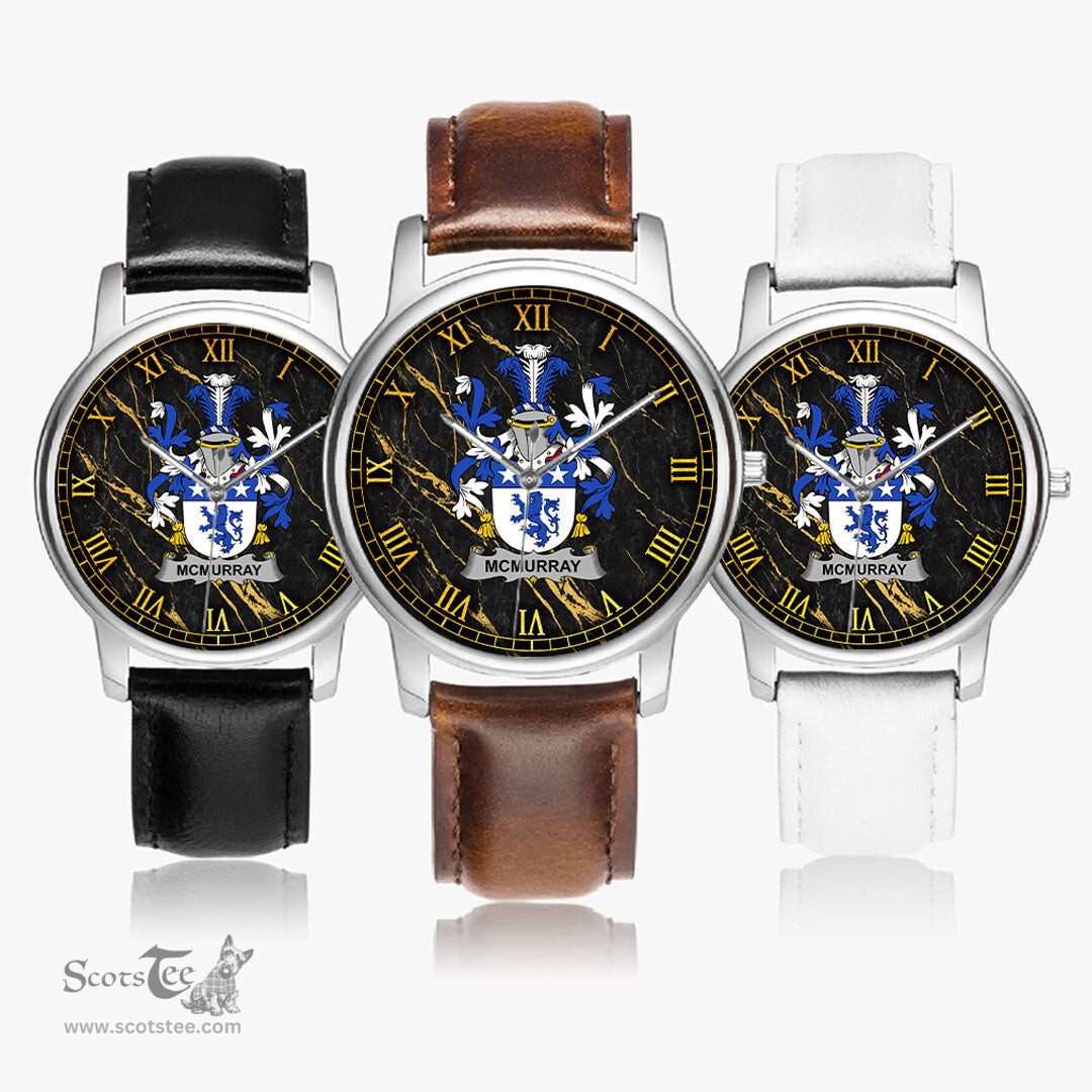 Irish McMurray Irish Coat of Arms Irish Watch Leather Strap Classic Quartz Watch
