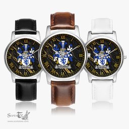 Irish McMurray Irish Coat of Arms Irish Watch Leather Strap Classic Quartz Watch