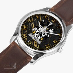 Irish Pratt Irish Coat of Arms Irish Watch Leather Strap Classic Quartz Watch