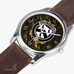 Irish House of O KIRWAN Irish Coat of Arms Irish Watch Leather Strap Classic Quartz Watch