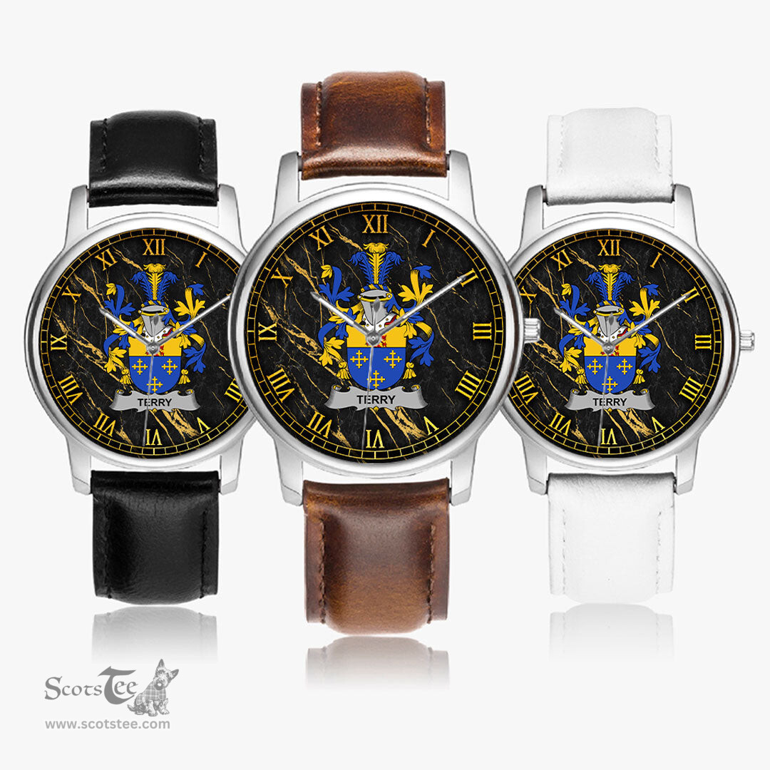 Irish Terry Irish Coat of Arms Irish Watch Leather Strap Classic Quartz Watch