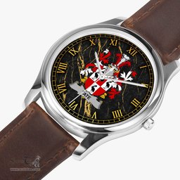 Irish Tate Irish Coat of Arms Irish Watch Leather Strap Classic Quartz Watch