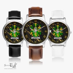 Irish Paisley Irish Coat of Arms Irish Watch Leather Strap Classic Quartz Watch