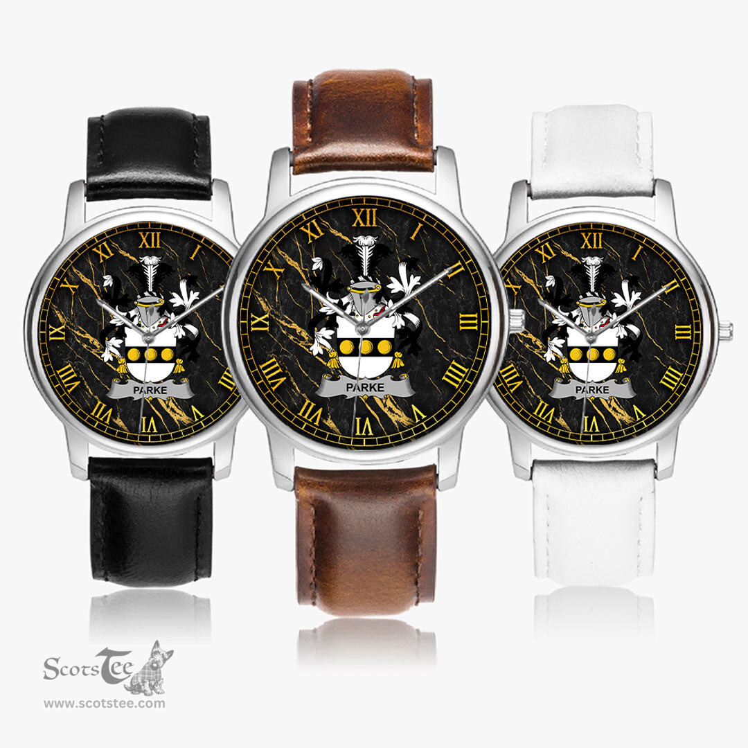 Irish Parke Irish Coat of Arms Irish Watch Leather Strap Classic Quartz Watch