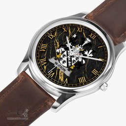 Irish Watson Irish Coat of Arms Irish Watch Leather Strap Classic Quartz Watch