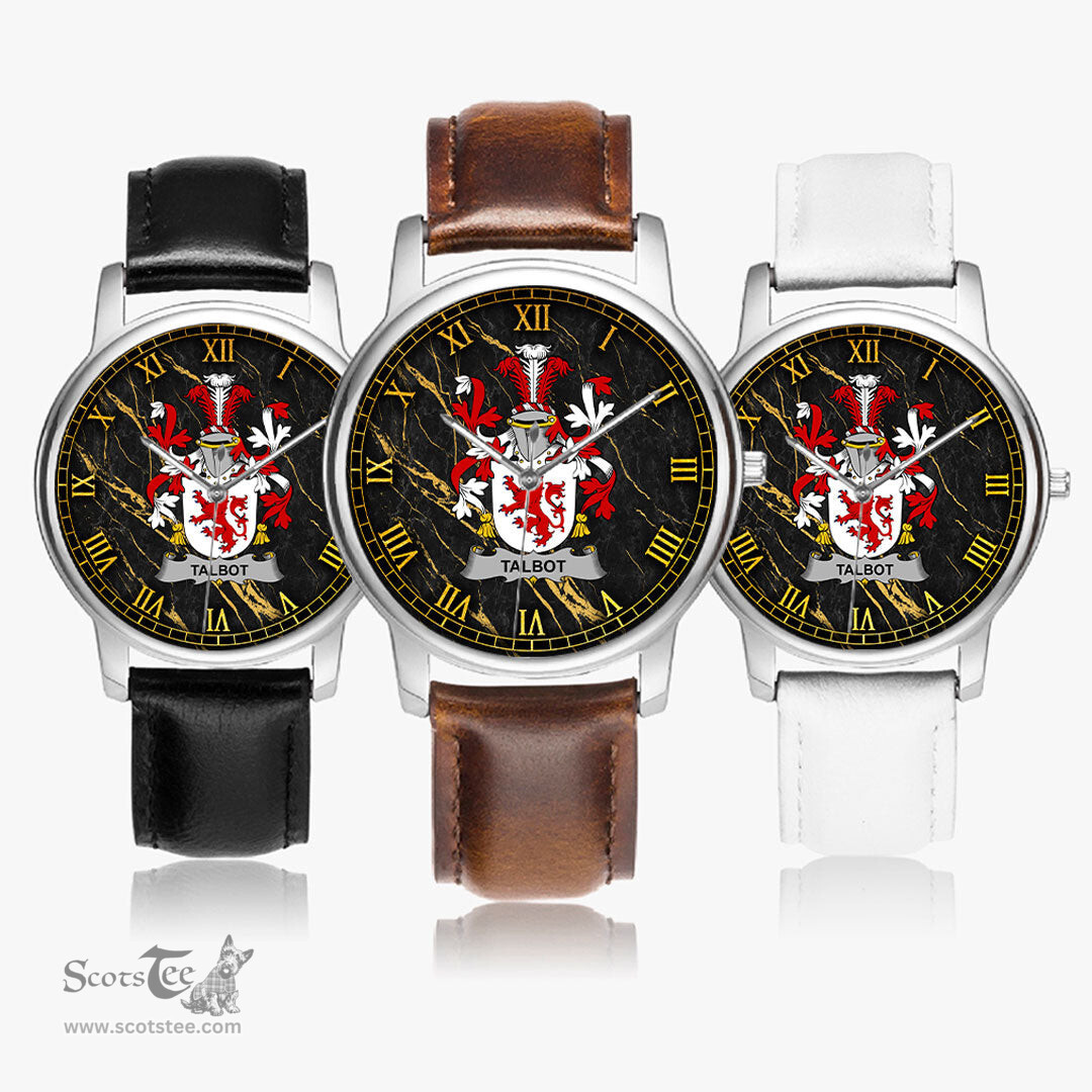 Irish Talbot Irish Coat of Arms Irish Watch Leather Strap Classic Quartz Watch