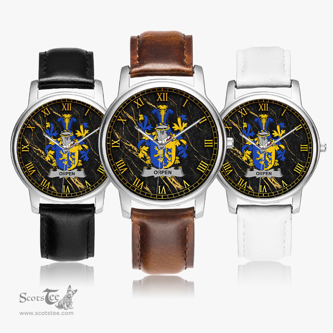 Irish Orpen Irish Coat of Arms Irish Watch Leather Strap Classic Quartz Watch