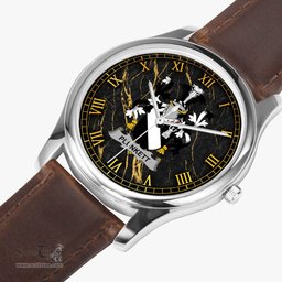 Irish Plunkett Irish Coat of Arms Irish Watch Leather Strap Classic Quartz Watch