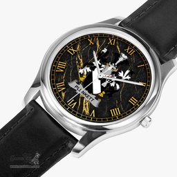Irish Plunkett Irish Coat of Arms Irish Watch Leather Strap Classic Quartz Watch