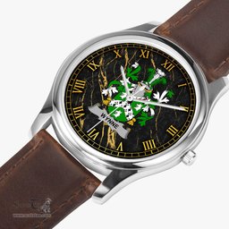 Irish Wynne Irish Coat of Arms Irish Watch Leather Strap Classic Quartz Watch