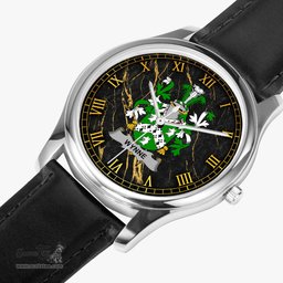 Irish Wynne Irish Coat of Arms Irish Watch Leather Strap Classic Quartz Watch