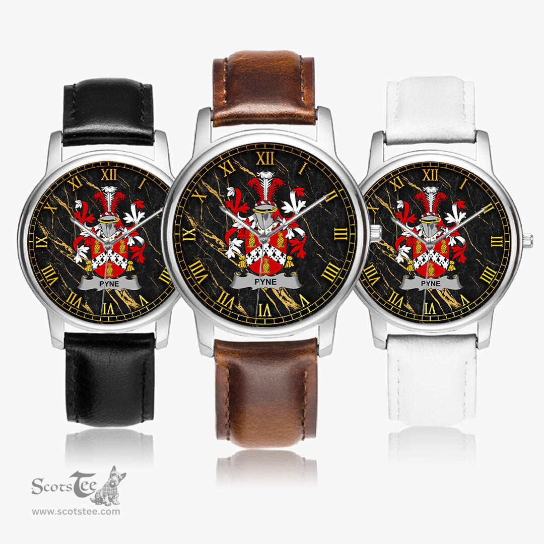 Irish Pyne Irish Coat of Arms Irish Watch Leather Strap Classic Quartz Watch