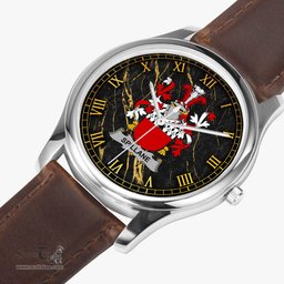 Irish Spillane or O Spillane Irish Coat of Arms Irish Watch Leather Strap Classic Quartz Watch