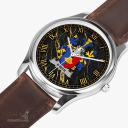 Irish Winch Irish Coat of Arms Irish Watch Leather Strap Classic Quartz Watch