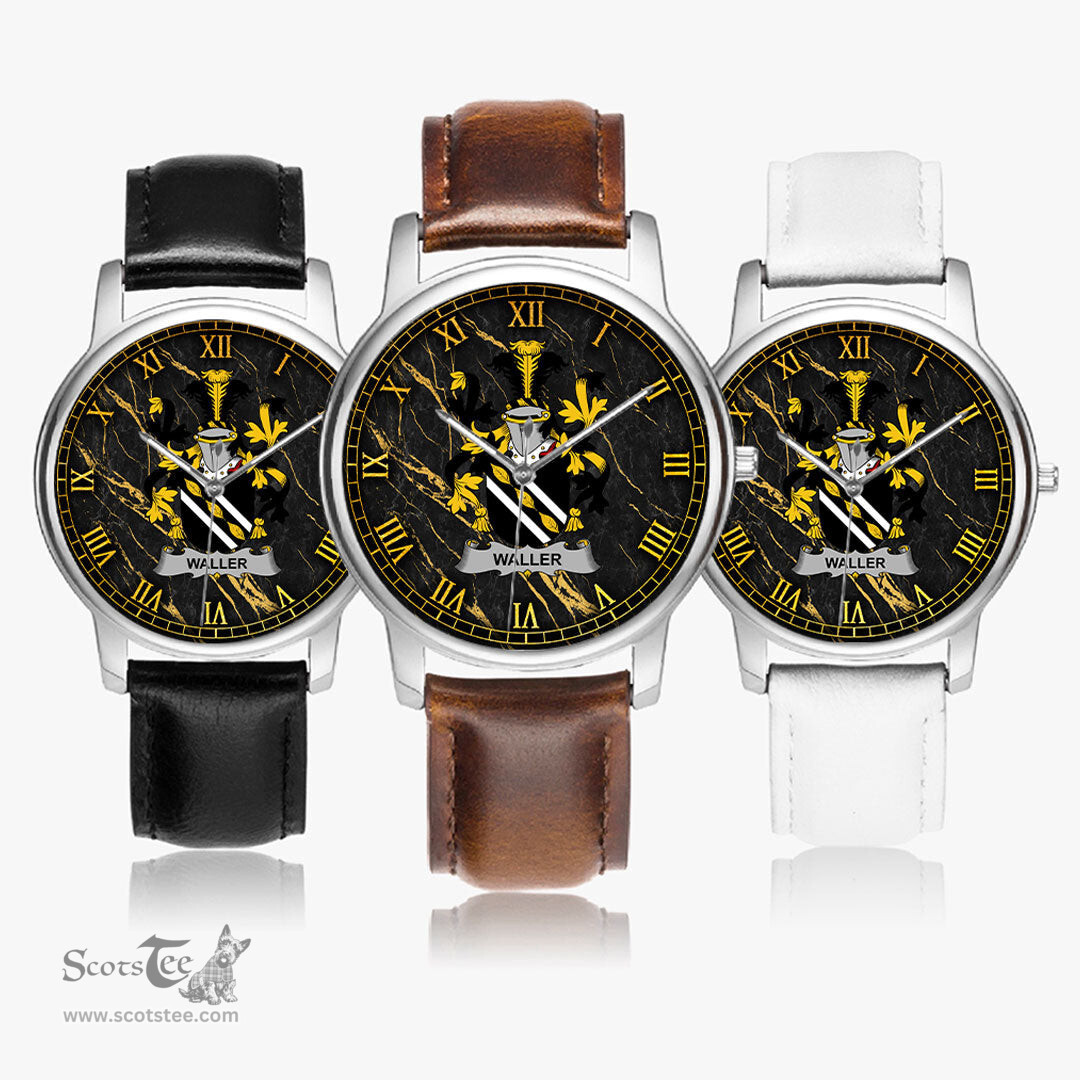Irish Waller Irish Coat of Arms Irish Watch Leather Strap Classic Quartz Watch