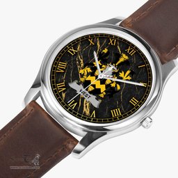Irish West Irish Coat of Arms Irish Watch Leather Strap Classic Quartz Watch