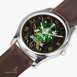 Irish Quarles Irish Coat of Arms Irish Watch Leather Strap Classic Quartz Watch