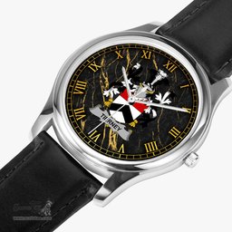 Irish Tierney Irish Coat of Arms Irish Watch Leather Strap Classic Quartz Watch