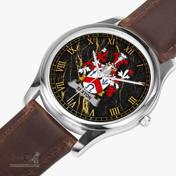 Irish Sexton Irish Coat of Arms Irish Watch Leather Strap Classic Quartz Watch