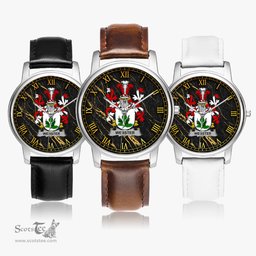 Irish Webster Irish Coat of Arms Irish Watch Leather Strap Classic Quartz Watch