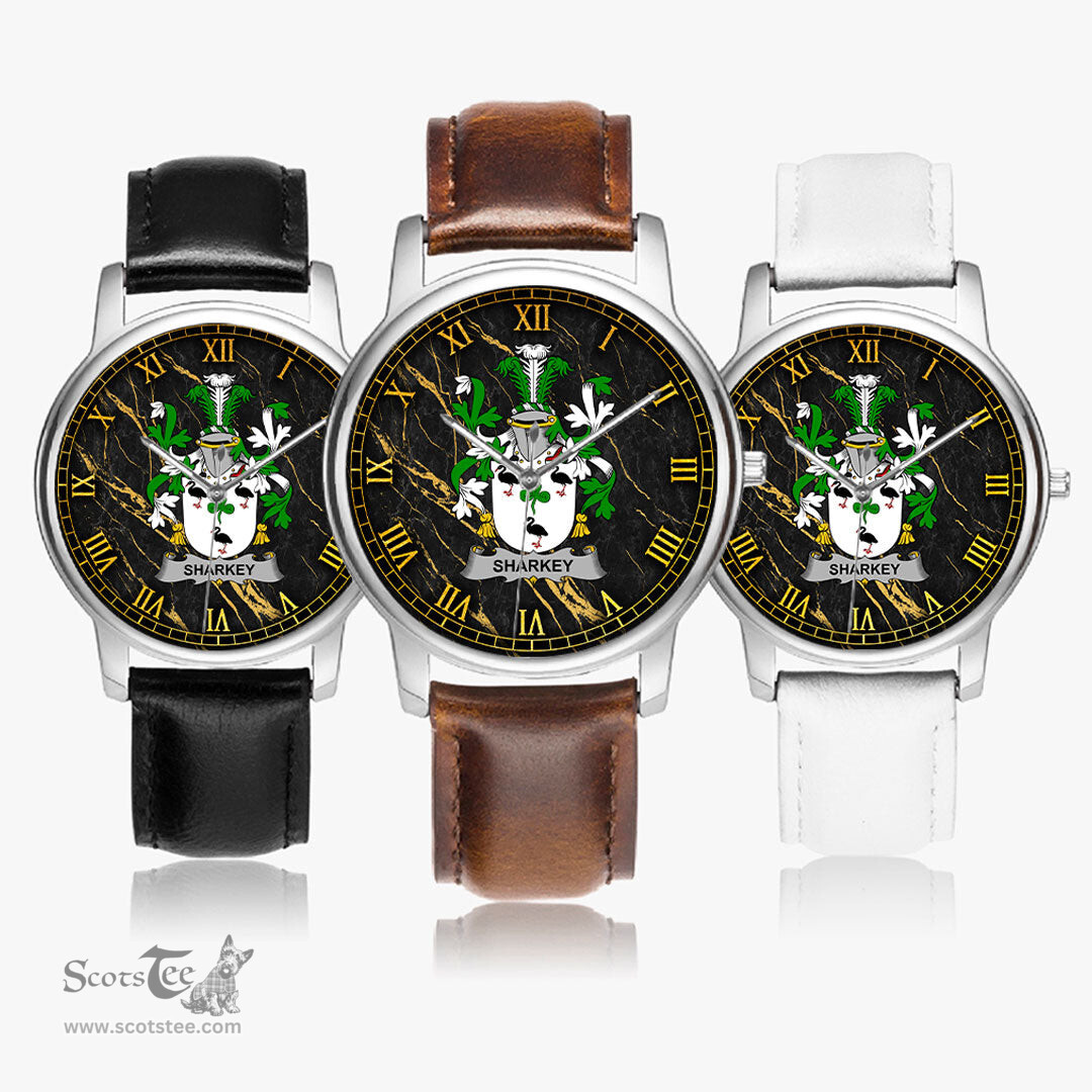 Irish Sharkey or O Sharkey Irish Coat of Arms Irish Watch Leather Strap Classic Quartz Watch