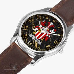 Irish Ruthven Irish Coat of Arms Irish Watch Leather Strap Classic Quartz Watch