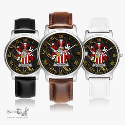 Irish Ruthven Irish Coat of Arms Irish Watch Leather Strap Classic Quartz Watch