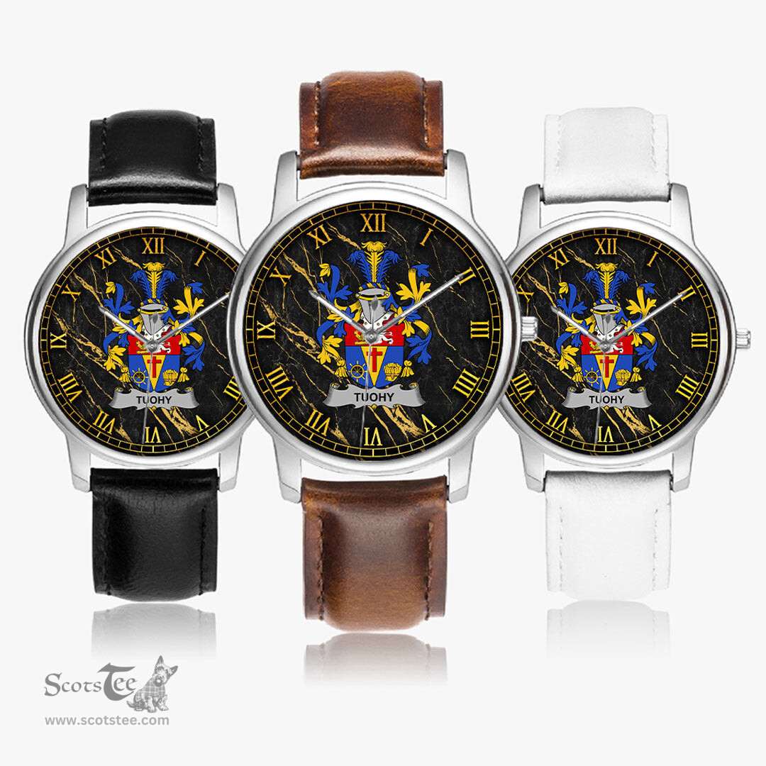 Irish Tuohy or O Toohey Irish Coat of Arms Irish Watch Leather Strap Classic Quartz Watch