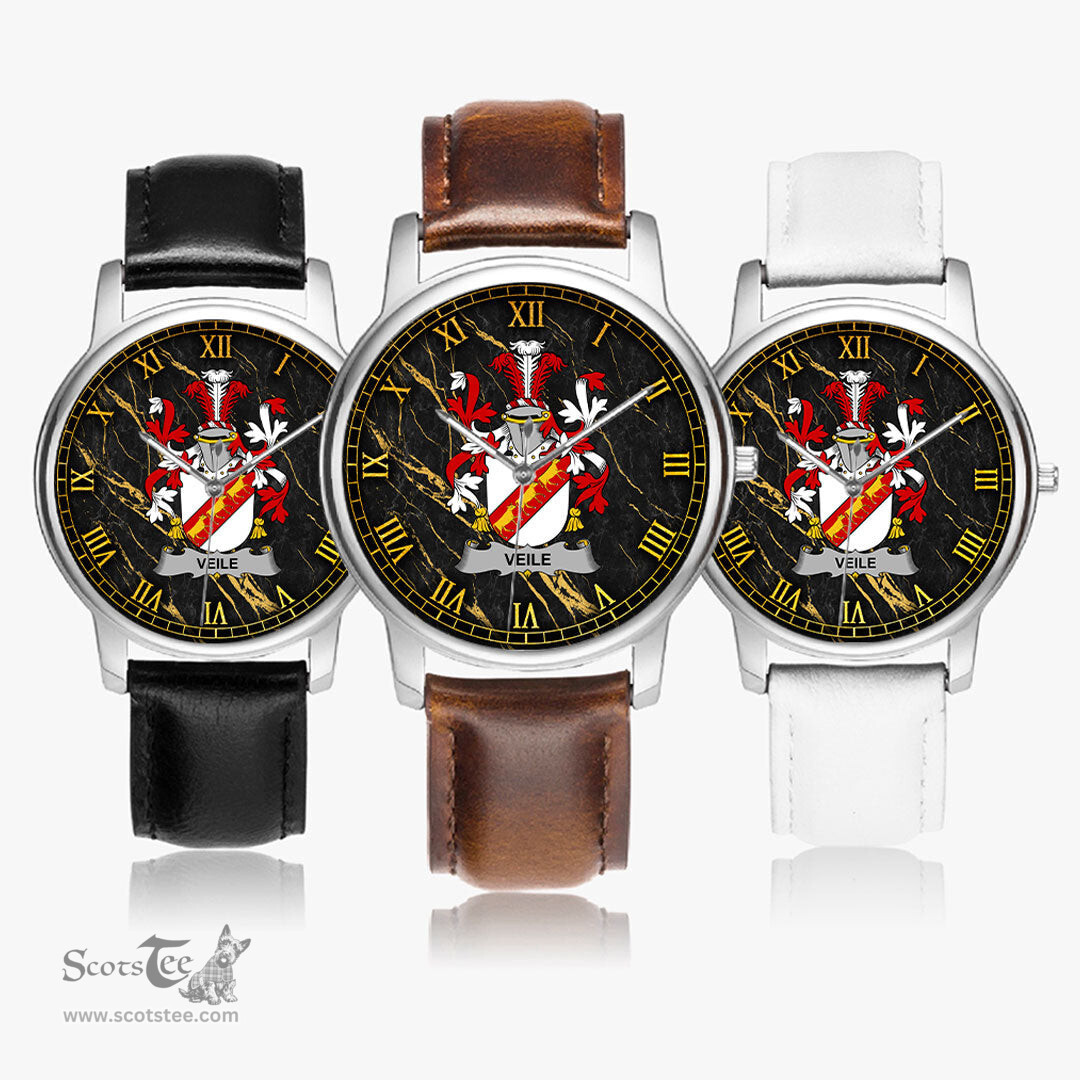 Irish Veile or Veale Irish Coat of Arms Irish Watch Leather Strap Classic Quartz Watch