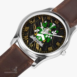 Irish Tuly or McAtilla Irish Coat of Arms Irish Watch Leather Strap Classic Quartz Watch