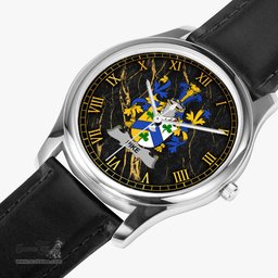 Irish Pike Irish Coat of Arms Irish Watch Leather Strap Classic Quartz Watch