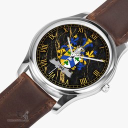 Irish Pike Irish Coat of Arms Irish Watch Leather Strap Classic Quartz Watch