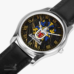 Irish Woodbourne Irish Coat of Arms Irish Watch Leather Strap Classic Quartz Watch