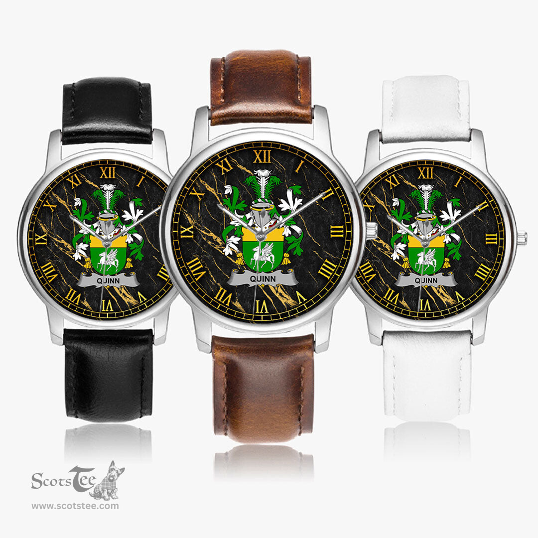 Irish Quinn or O Quin Irish Coat of Arms Irish Watch Leather Strap Classic Quartz Watch
