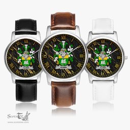 Irish Quinn or O Quin Irish Coat of Arms Irish Watch Leather Strap Classic Quartz Watch