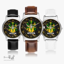 Irish Sheridan Irish Coat of Arms Irish Watch Leather Strap Classic Quartz Watch