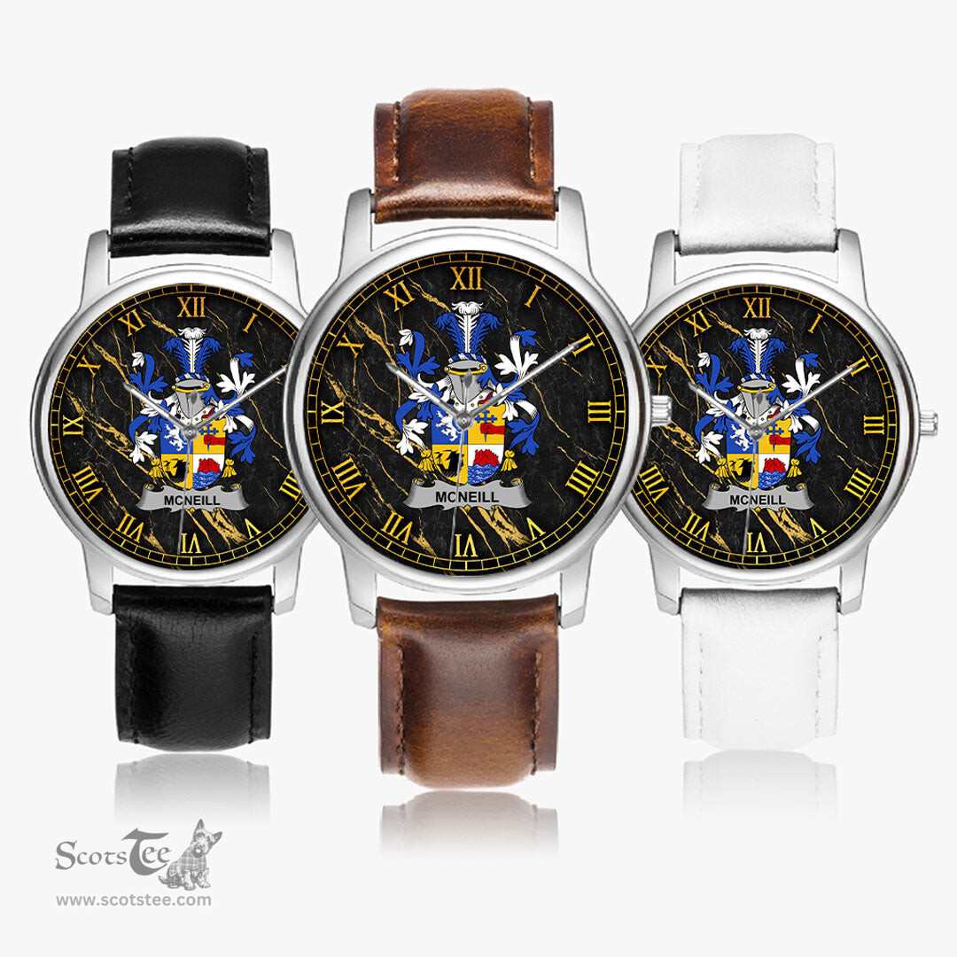 Irish Neill or McNeill Irish Coat of Arms Irish Watch Leather Strap Classic Quartz Watch