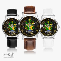 Irish Westenra Irish Coat of Arms Irish Watch Leather Strap Classic Quartz Watch