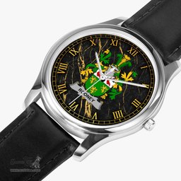 Irish Rooney or O Rooney Irish Coat of Arms Irish Watch Leather Strap Classic Quartz Watch