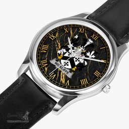 Irish Wickliffe Irish Coat of Arms Irish Watch Leather Strap Classic Quartz Watch