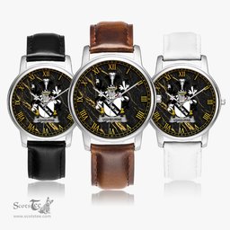 Irish Ushburne Irish Coat of Arms Irish Watch Leather Strap Classic Quartz Watch