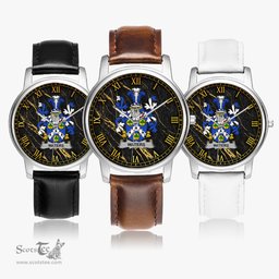 Irish Waters Irish Coat of Arms Irish Watch Leather Strap Classic Quartz Watch