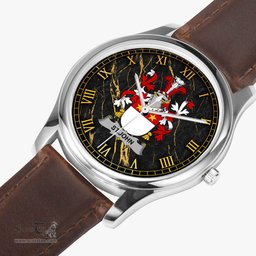 Irish St.John Irish Coat of Arms Irish Watch Leather Strap Classic Quartz Watch