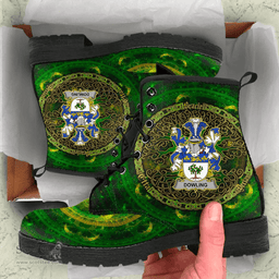Irish Dowling or O Dowling Coat of Arms Family Crest Ireland Leather Boots Celtic Tree Boots