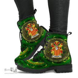 Irish Bindon Coat of Arms Family Crest Ireland Leather Boots Celtic Tree Boots