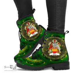 Irish Berry Coat of Arms Family Crest Ireland Leather Boots Celtic Tree Boots