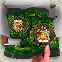 Irish Berry Coat of Arms Family Crest Ireland Leather Boots Celtic Tree Boots